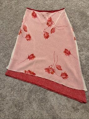 Vintage Speechless Floral Pink A-Line Midi Skirt